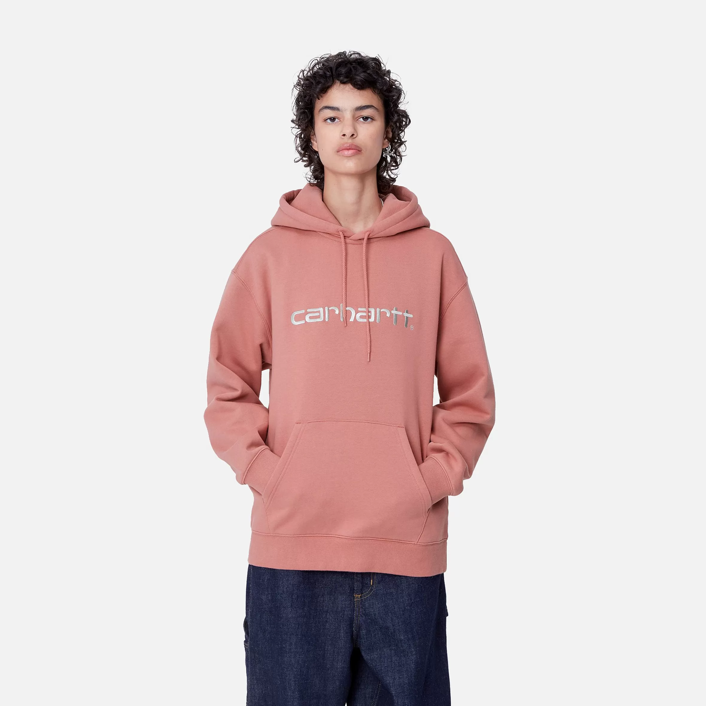Sweats | Carhartt WIP W' Hooded Carhartt Sweatshirt Dusty Rose / Moonbeam